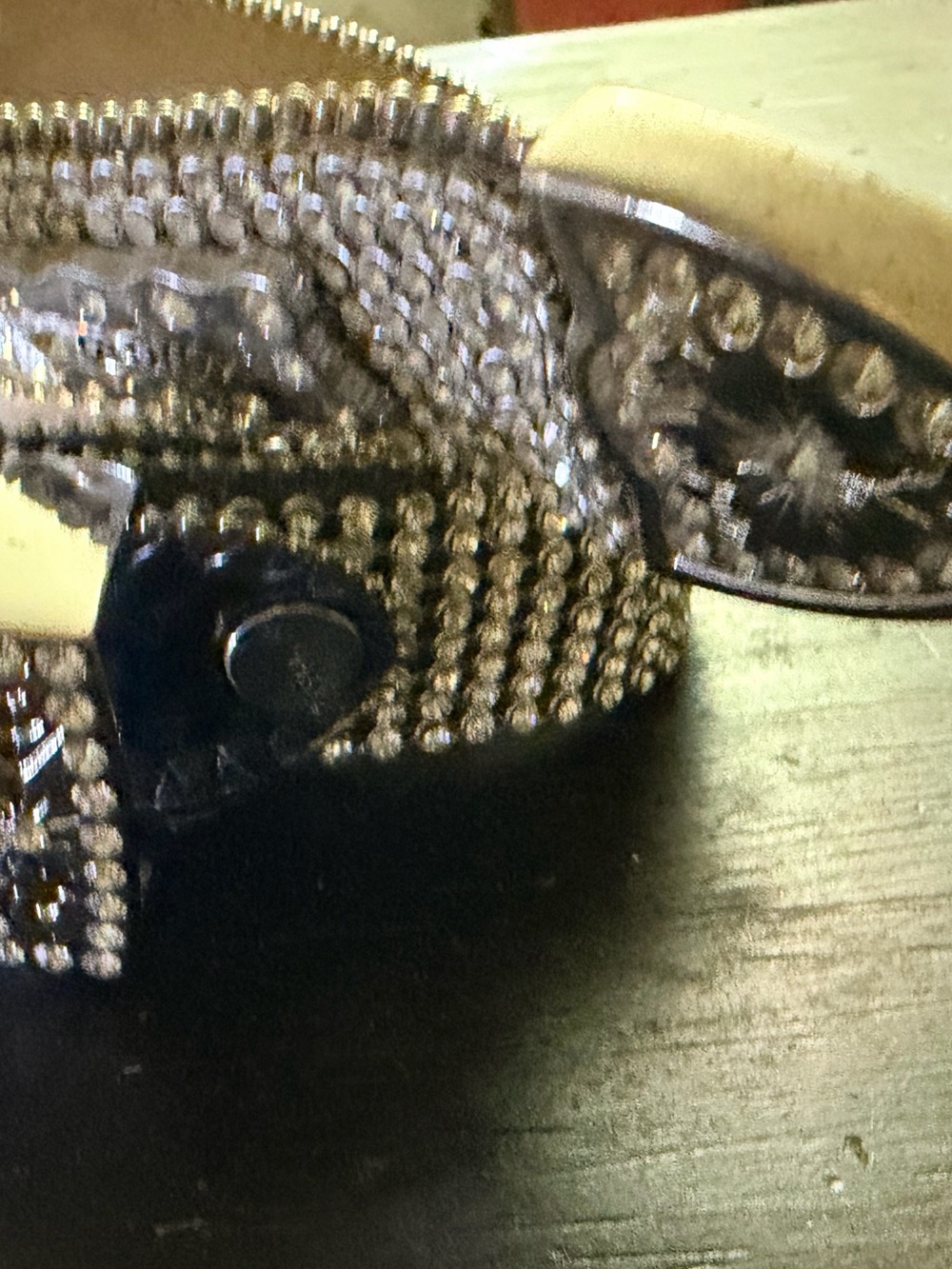 Solid abs rhinestones diamond belt shimmers and gleem western bling belt large - Picture 4 of 6